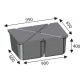 Plastový plavák 1250 x 650 -  H 600 mm