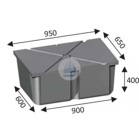 Plastový plavák 1250 x 650 -  H 600 mm