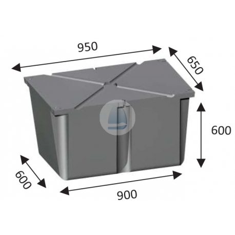 Plastový plavák 950 x 650 -  H 600 mm