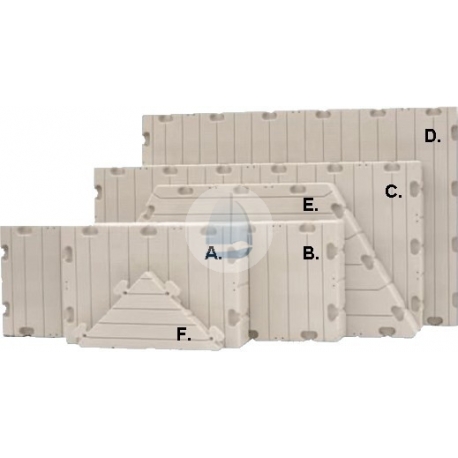 Plastový pontón Edock-plavák E-polovičný 6uholník 1,5x3,1x0,38m